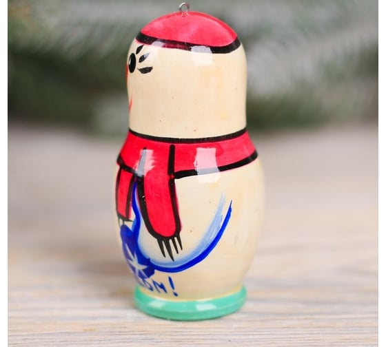 Елочная игрушка Сималенд Снеговик в розовой шапке 4677129