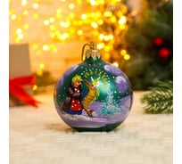 Ёлочный шар Сималенд Щучье веленье d-8 см, ручная роспись, зелёный 7304129