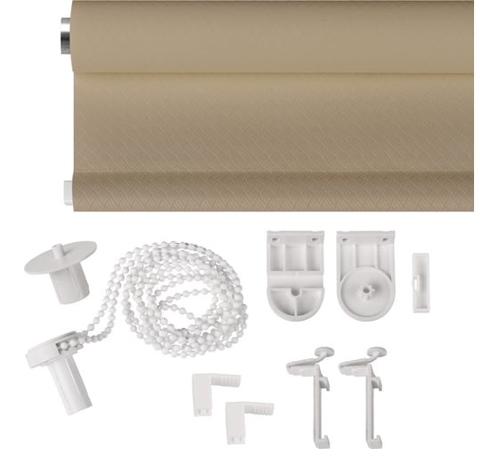 Рулонная штора PRAKTO Ribbed 100х160см бежевый 6530178