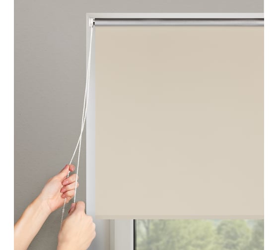 Рулонная штора PRAKTO Blackout Silver 140х175см светло-бежевый 7794625
