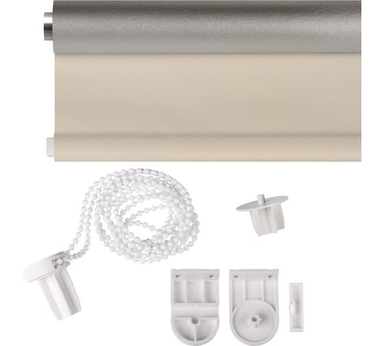 Рулонная штора PRAKTO Blackout Silver 140х175см светло-бежевый 7794625