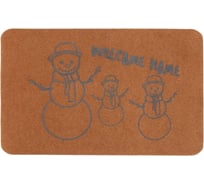 Влаговпитывающий коврик ComeForte ВЕЛЮР СНЕГОВИКИ 60х90 см бежевый TCLR/W-604