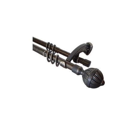 Телескопический круглый карниз Волшебная палочка двухрядный металл, 1.5 м - 3.0 м, серый УТ000071362