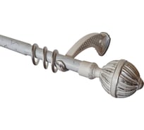 Телескопический однорядный круглый карниз Волшебная палочка металл, 1.5 м - 3.0 м, белое серебро УТ000071365