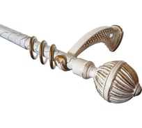 Телескопический однорядный круглый карниз Волшебная палочка металл, 1.5 м - 3.0 м, белое золото УТ000071364
