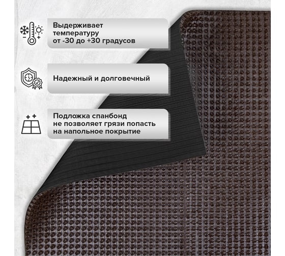 Коврик-дорожка LAIMA EXPERT 0,9x10м ТРАВКА венге пластиковый грязезащитный, щетина 10 мм 701072