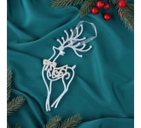 Елочное украшение Зимнее волшебство Бегущий олень блеск, 10х19 см, 6953984