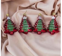 Елочное украшение Зимнее волшебство Ёлочка со звёздочкой, 7х8.5 см, красный 3562595