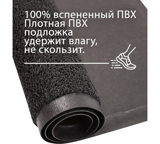 Придверный пористый коврик ComeForte Welcome 50х80 см черный WM-07