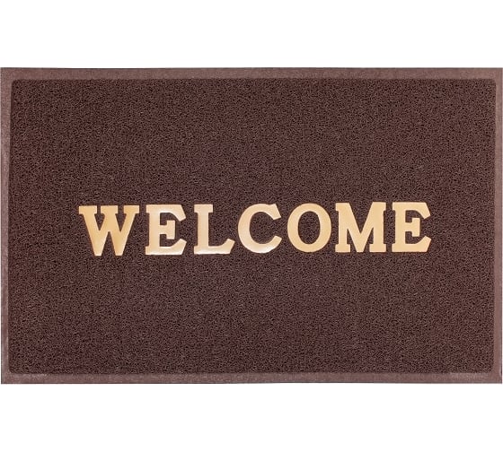 Придверный пористый коврик ComeForte Welcome 40х60 см коричневый WM-02 1