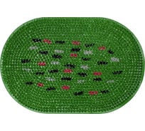 Резиновый придверный коврик ComeForte FRG 40x60 см Green овал GM-3004