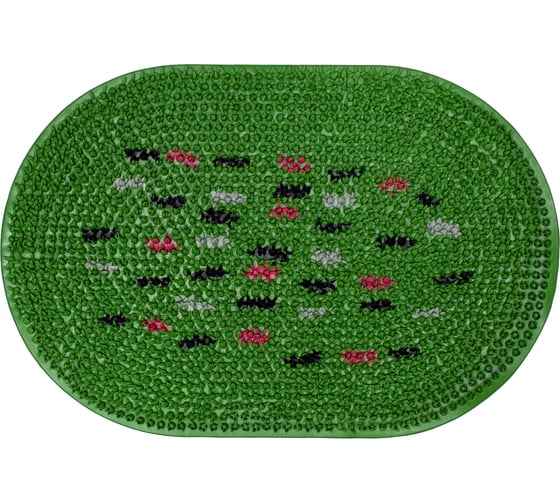Резиновый придверный коврик ComeForte FRG 40x60 см Green овал GM-3004