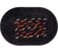 Резиновый придверный коврик ComeForte FRG 40x60 см Black овал GM-3002