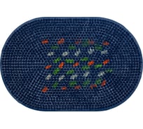 Резиновый придверный коврик ComeForte FRG 40x60 см Blue овал GM-3001