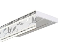 Двухрядный карниз Эскар ЭКОНОМ+ Антик в сборе инкрустация серебро 3.5 м 530430350