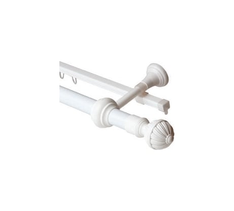 Двухрядный круглый карниз Волшебная палочка Византия металл, диаметр 28 мм, 2.0 м белый УТ000071382