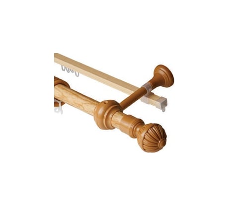 Двухрядный круглый карниз Волшебная палочка Византия металл, диаметр 28 мм, 3.0 м светлый дуб УТ000071389