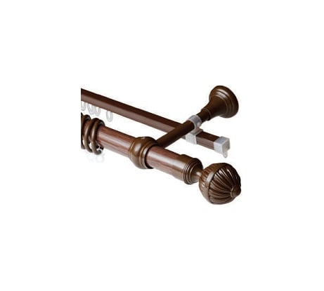 Двухрядный круглый карниз Волшебная палочка Византия металл, диаметр 28 мм, 1.2 м темный дуб УТ000071390