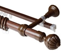 Двухрядный круглый карниз Волшебная палочка Византия металл, диаметр 28 мм, 2.4 м темный дуб УТ000071393