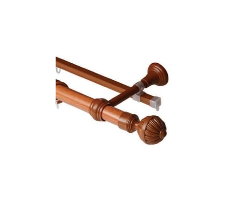 Двухрядный круглый карниз Волшебная палочка Византия металл, диаметр 28 мм, 2.4 м черешня УТ000071403