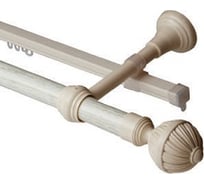 Двухрядный круглый карниз Волшебная палочка Византия металл, диаметр 20 мм, 2.0 м крем УТ000071412