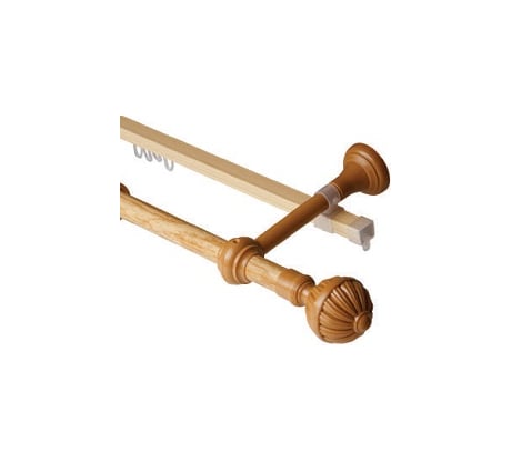 Двухрядный круглый карниз Волшебная палочка Византия металл, диаметр 20 мм, 3.0 м светлый дуб УТ000071419