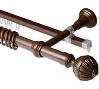 Двухрядный круглый карниз Волшебная палочка Византия металл, диаметр 20 мм, 2.4 м темный дуб УТ000071423