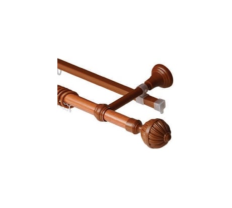 Двухрядный круглый карниз Волшебная палочка Византия металл, диаметр 20 мм, 2.0 м черешня УТ000071427