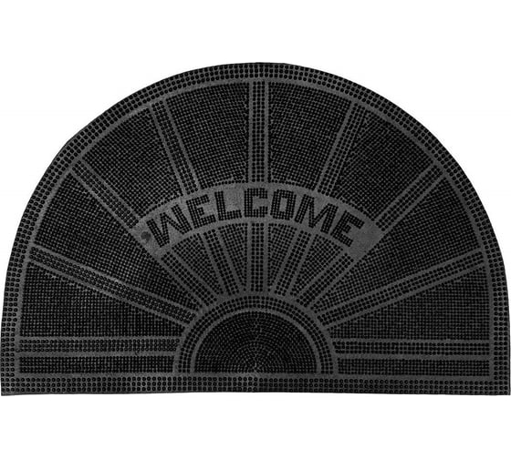 Резиновый придверный коврик ComeForte PIN MAT Welcome 45х75 см полукруглый PM-214