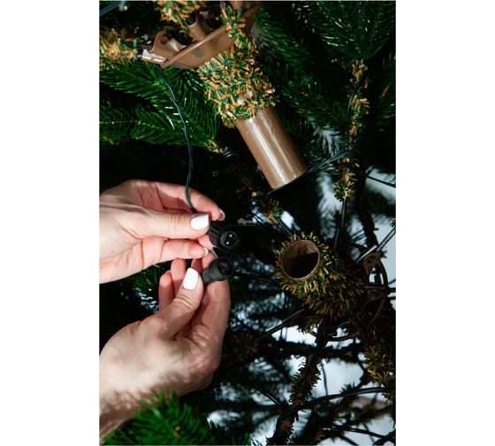Ель CRYSTAL TREES Царская корона с вплетенной гирляндой, 230 см KP6230L