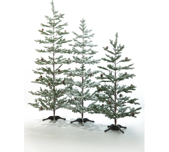 Ель CRYSTAL TREES БОРГО заснеженная с шишками, 180 см KP17180