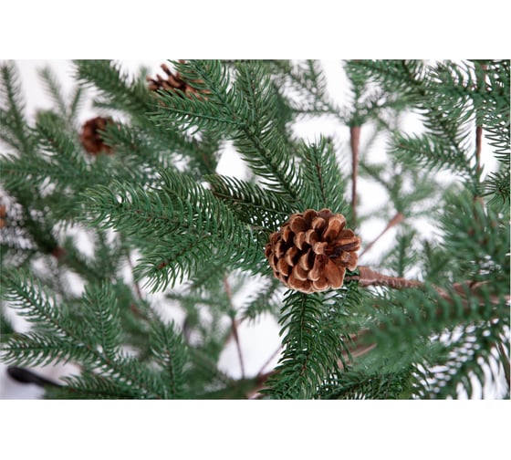 Ель CRYSTAL TREES БОРГО зеленая с шишками, 210 см KP16210