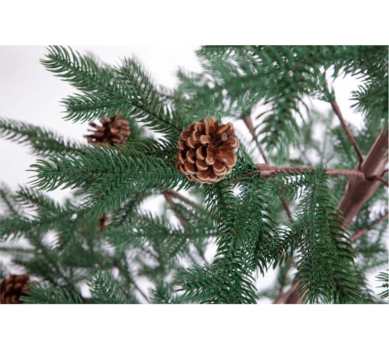 Ель CRYSTAL TREES БОРГО зеленая с шишками, 210 см KP16210