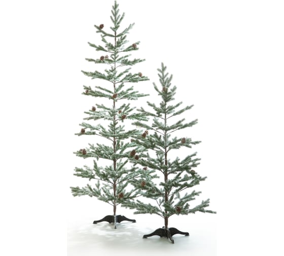 Ель CRYSTAL TREES БОРГО заснеженная с шишками, 210 см KP17210