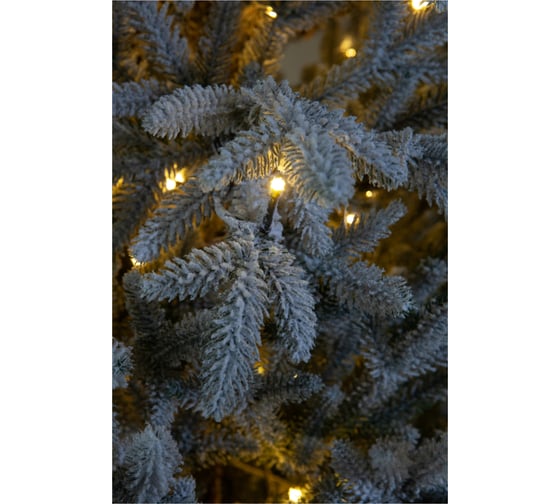 Ель CRYSTAL TREES Персея в снегу с вплетенной гирляндой, 230 см KP11230SL