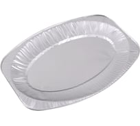 Овальное одноразовое блюдо МУЛЬТИДОМ Размер 43х27.5х3.2см, 2шт, алюминий NEW МО8-198