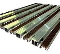 Грязезащитная придверная решетка ООО ПК ЦентрВход Эксперт щетка-широкий скребок, коричневый, 900x600 мм 731EX089