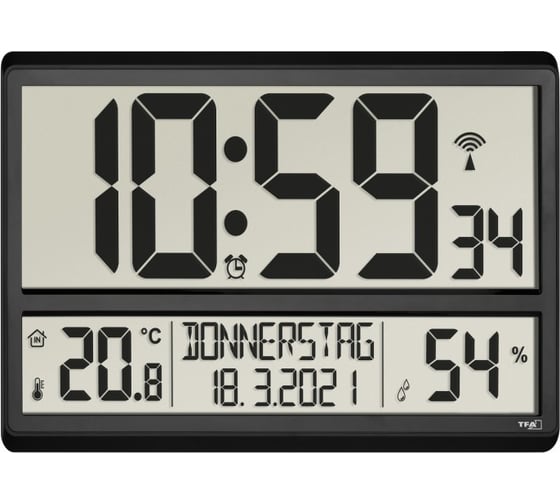 Цифровые настенные часы TFA 60.4520.01