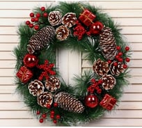 Новогодний венок Зимнее волшебство d-40 см, Зимние шишки с подарками 5036615