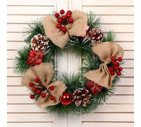 Новогодний венок Зимнее волшебство d-30 см, Кантри стиль 5036608