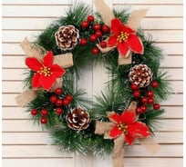 Новогодний венок Зимнее волшебство d-30 см, Цветочное эко 5036604