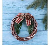Новогодний венок Зимнее волшебство d-15 см, Скандинавия, шишки и ветки 6938882