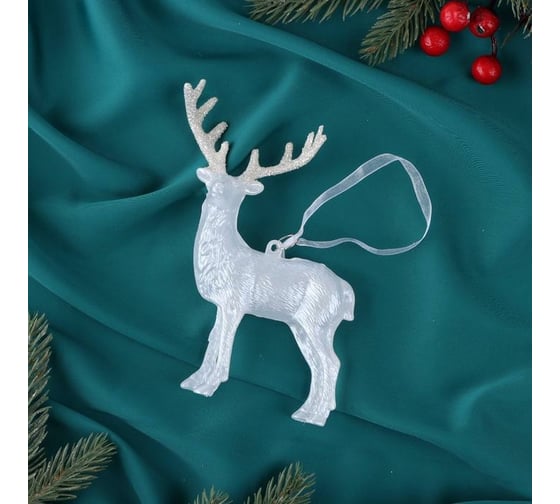 Ёлочное украшение Зимнее волшебство Олень блеск 12х14,5 см 6953986 1