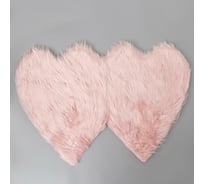 Коврик Доляна Сердца 60х90 см, цвет розовый 5752591