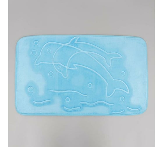 Коврик Доляна Дельфины 50х80 см, цвет синий 4280834 1