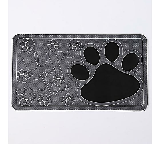 Прямоугольный придверный коврик Доляна Лапка 40х70 см, цвет микс 2995439 1