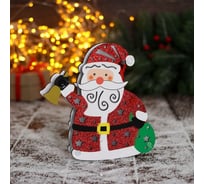 Ёлочное украшение Зимнее волшебство Дед Мороз с колокольчиком и мешком 16х17 см 6947619