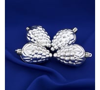 Ёлочное украшение Зимнее волшебство Виноград 6 см серебро 4196415