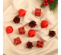 Набор украшений Зимнее волшебство Сочельник пластик 12 шт микс 730246