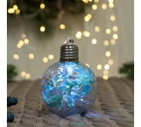 Пластиковый шар Зимнее волшебство Пора чудес грани переливы свет d-8 см, прозрачный 6949452